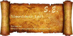 Simonidesz Emil névjegykártya